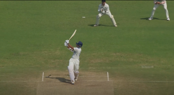 Yashasvi Jaiswal sets the tone with a massive six off Tim Southee off the second ball of the innings [WATCH]