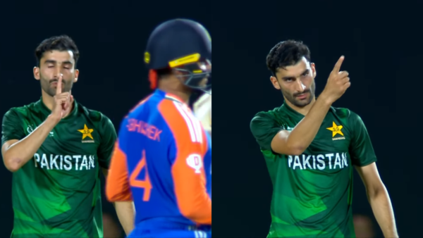 Sufiyan Muqeem gives a send-off to Abhishek Sharma after his wicket in Emerging Asia Cup [WATCH]