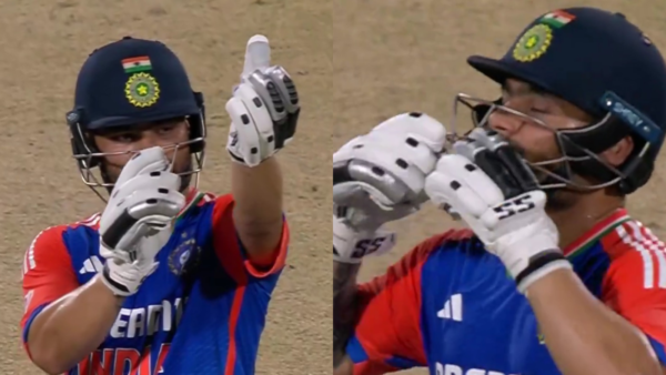 Rinku Singh reaches half-century with incredible six over keeper: Watch his ‘God’s Plan’ celebrations