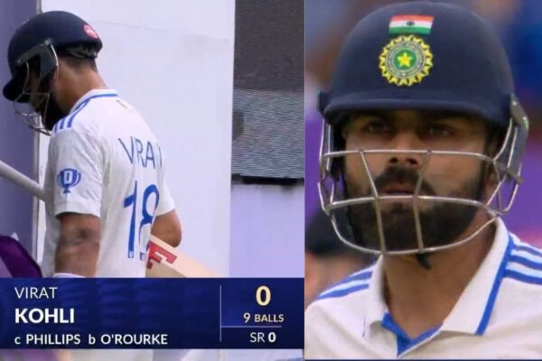 Virat Kohli falls for a duck to William O’Rourke’s beauty at Chinnaswamy [WATCH]