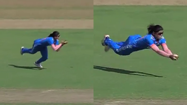 Radha Yadav shows remarkable agility; takes a fantastic catch diving acrobatically [WATCH]