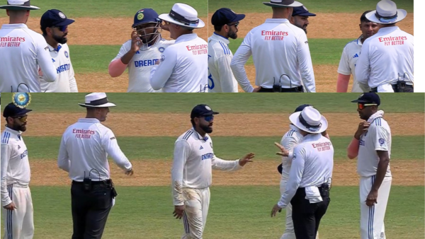 Umpires call up Rohit Sharma to complain about Sarfaraz Khan [WATCH]