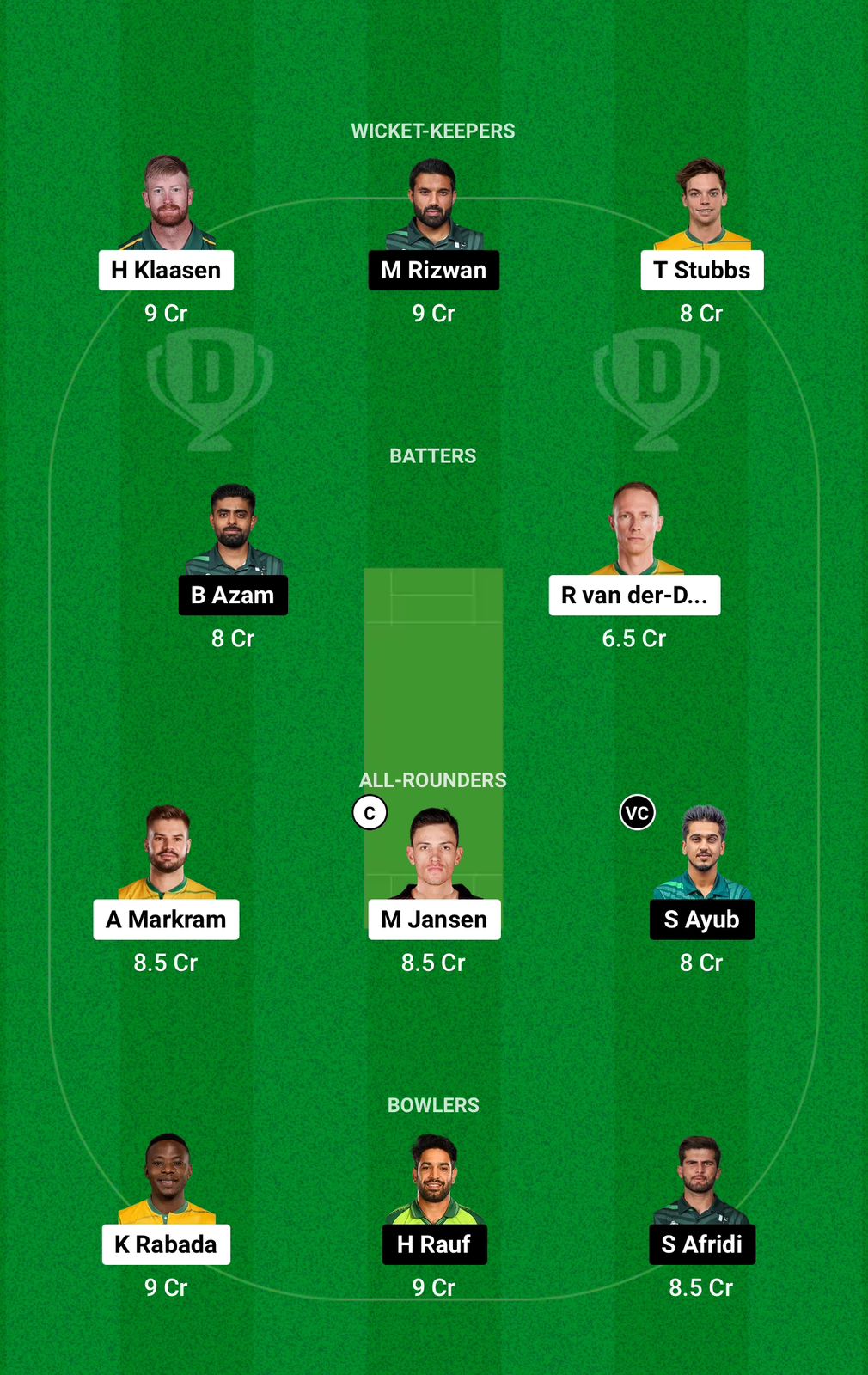 SA vs PAK Dream11 Prediction 1st ODI Small League Team