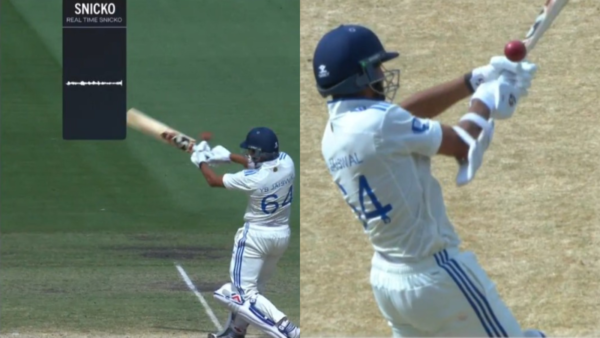 Yashasvi Jaiswal Gets Out in a Controversial Manner! Snicko Shows No Spike but Umpire Deems Him Out