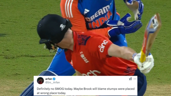 ‘Stumps Were Placed at Wrong Place Today’ – Fans Troll Harry Brook for His ‘Smog’ Comment After Another Dismissal Against Varun Chakravarthy