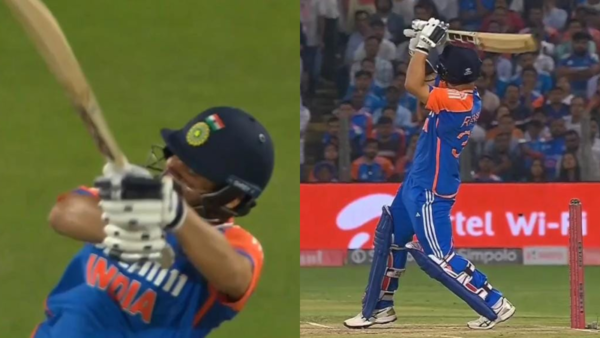 Rinku Singh Pulls off an Amazing Helicopter Shot off a Short Ball [WATCH]