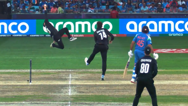 Glenn Phillips Takes One-Handed Stunner To Dismiss Shubman Gill in India vs New Zealand Champions Trophy 2025 Final [WATCH]