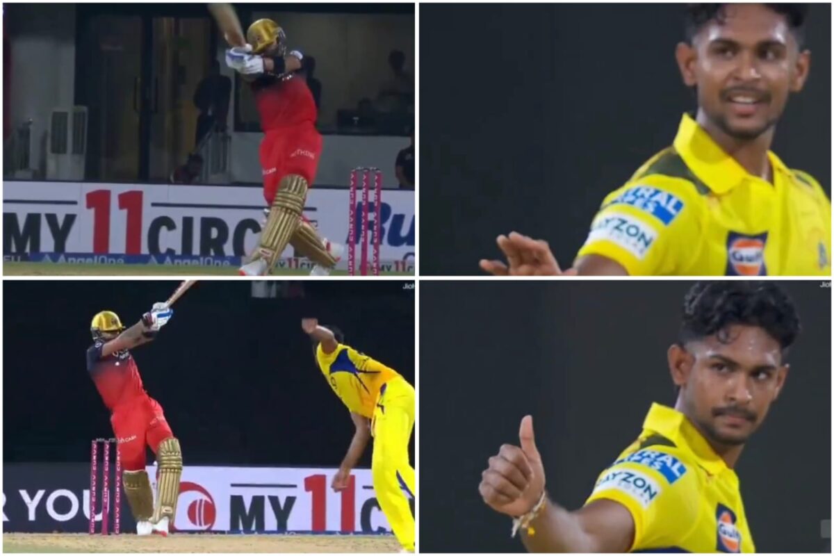 pathirana kohli helmet csk vs rcb ipl 2025