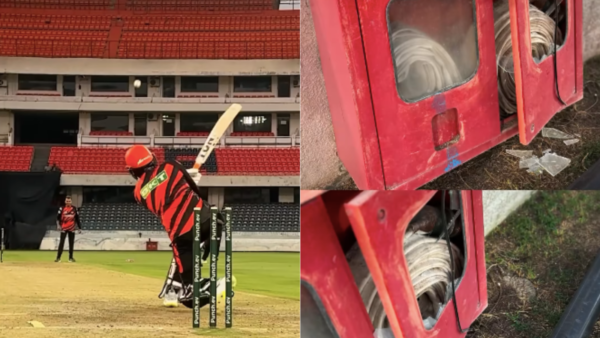 SRH Sensation Gets Ready for IPL 2025 By Shattering Glass Pane of Fire Extinguisher With A Huge Six [WATCH]