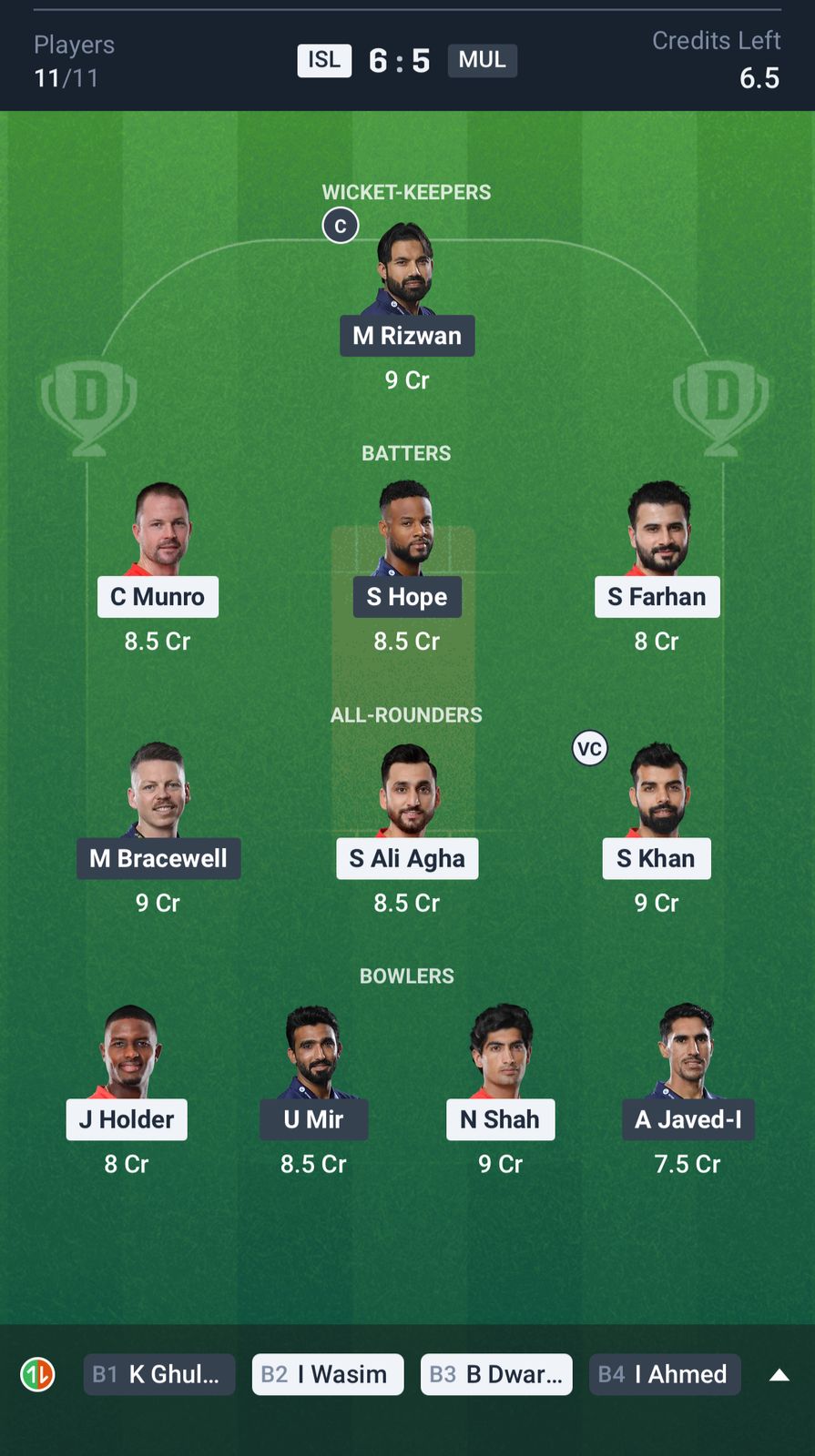 ISL vs MUL Dream11 Prediction Today Match 7 Playing XI PSL 2025 Grand League Team
