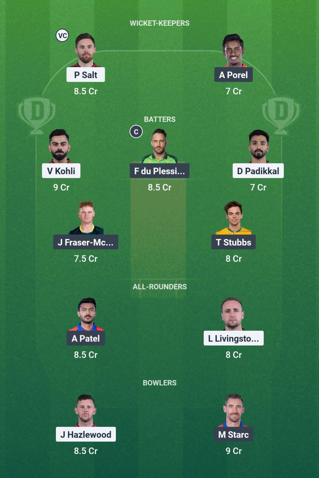 RCB vs DC Dream11 Prediction Today Match 24 Playing XI IPL 2025 Grand League Team
