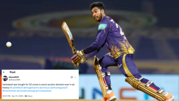 ‘Worst Auction Decision Ever’: KKR Fans Merciless After INR 23.75 Crore Recruit Venkatesh Iyer’s Painstakingly Slow 19-Ball 14 Against Gujarat Titans in IPL 2025 