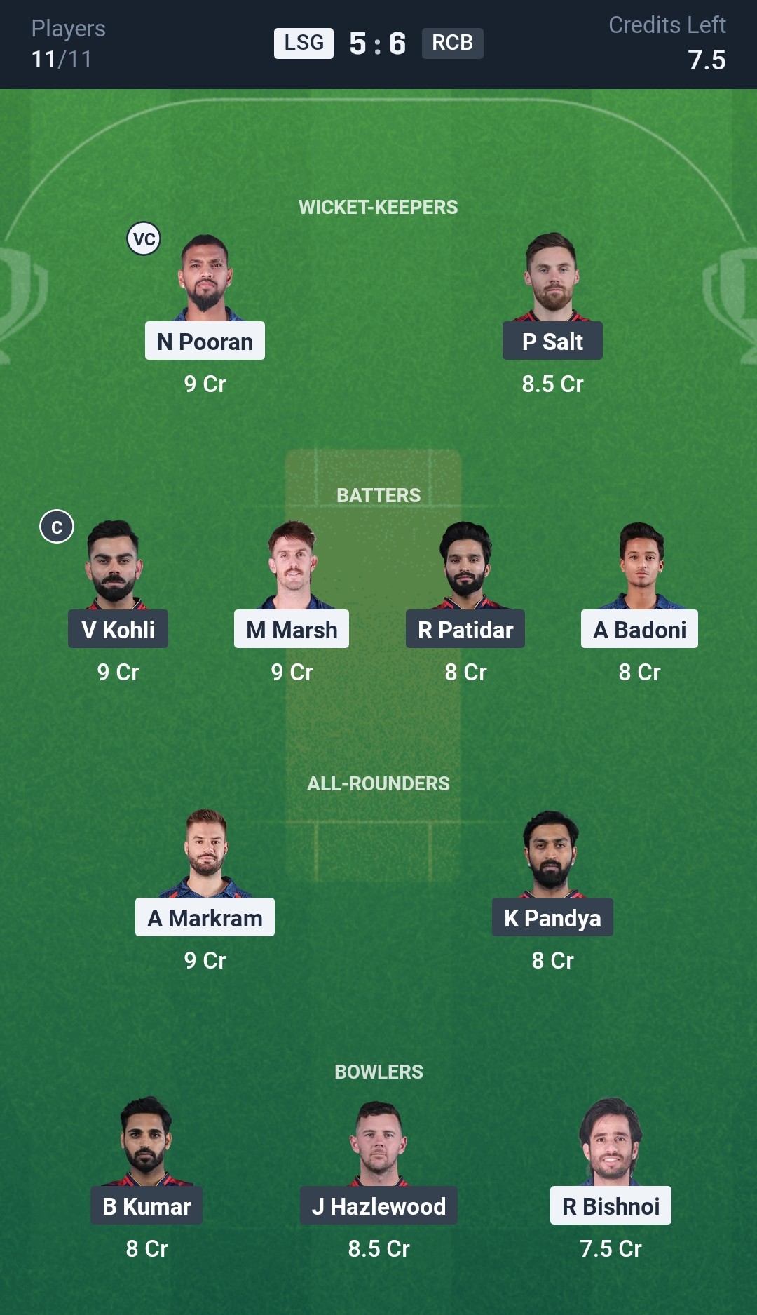 LSG vs RCB Dream11 Prediction Today Match 59 Playing XI IPL 2025 Small League Team