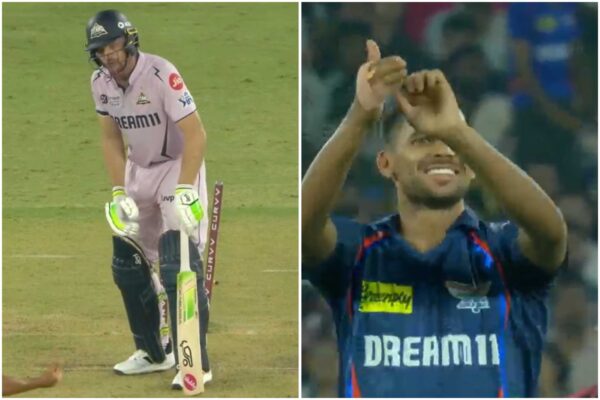 [WATCH] Akash Singh Recreates Digvesh Rathi’s ‘Notebook Celebration’ After Cleaning Up Jos Buttler in GT vs LSG IPL 2025 Clash