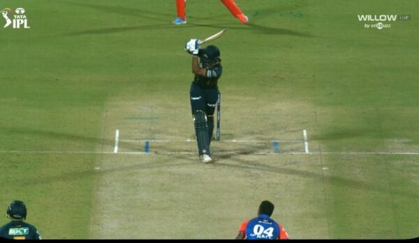 [WATCH] Sai Sudharsan Stamps His Authority With an UNREAL No-Look Six During DC vs GT IPL 2025 Clash