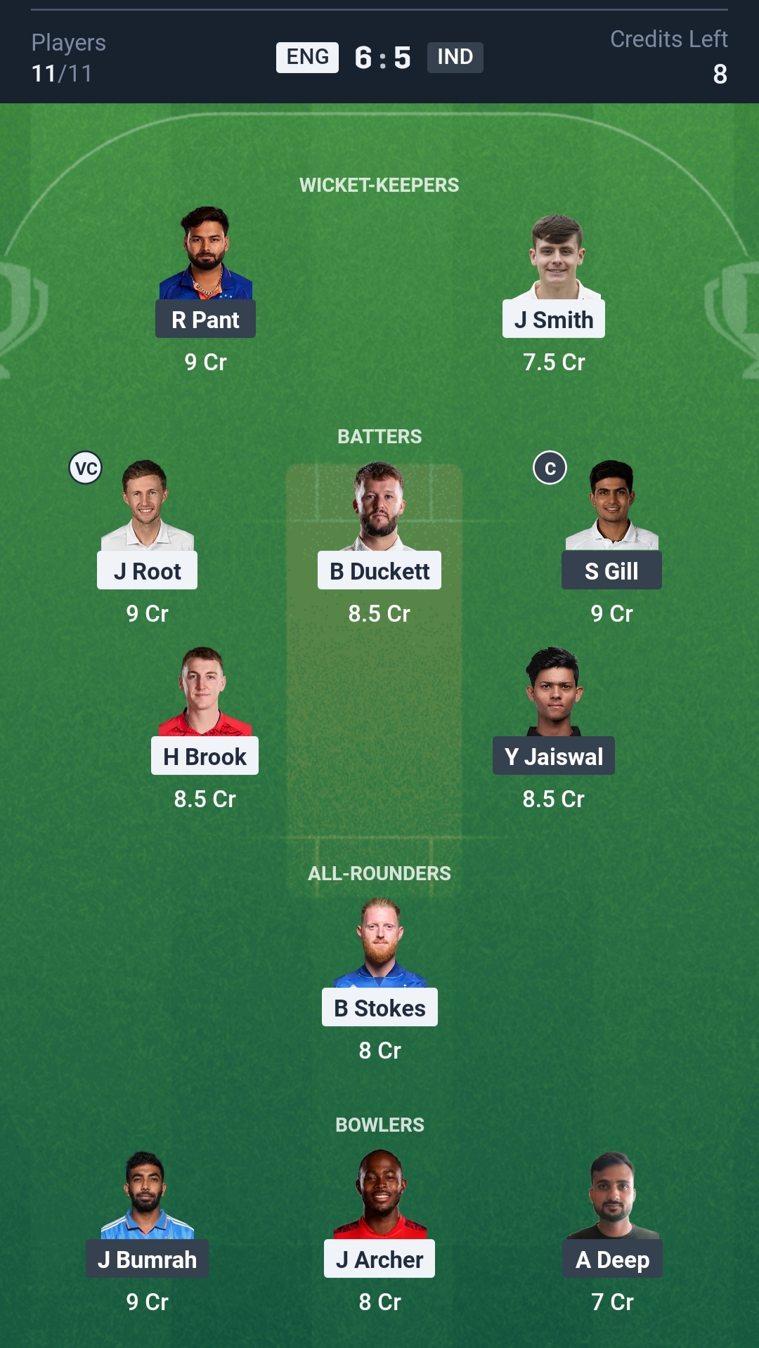 ENG vs IND Dream11 Prediction Today 3rd Test Playing XI Grand League Team