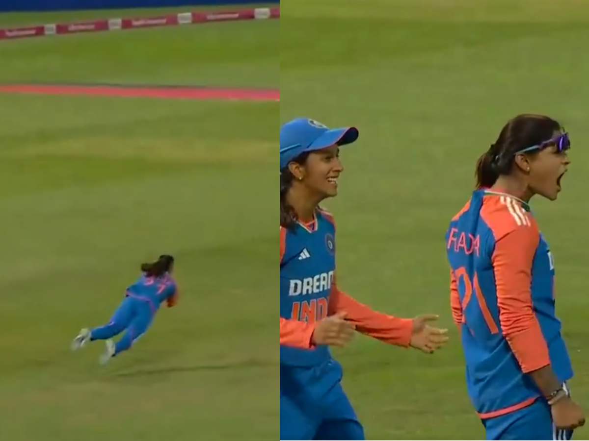 Radha Yadav Takes A Stunner to Dismiss Amy Jones in ENG-W vs IND-W 5th T20I