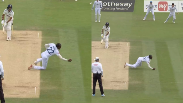 Jofra Archer Takes a Stunning Low Diving Return Catch To Send Washington Sundar Back in the ENG vs IND 3rd Test [WATCH]
