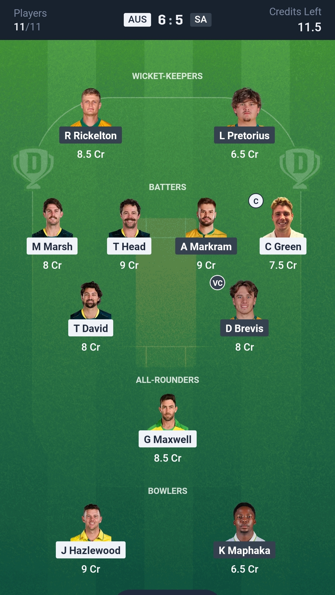 AUS vs SA Dream11 Prediction Today 3rd T20I Playing XI Small League Team