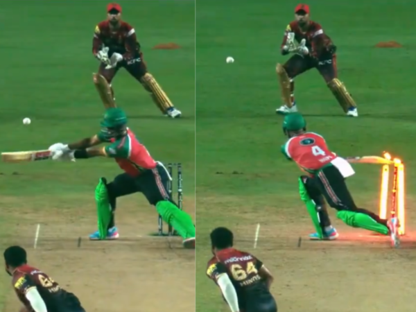Former Delhi Capitals Batter Shai Hope Knocks Over Stumps While Chasing A Wide in CPL 2025