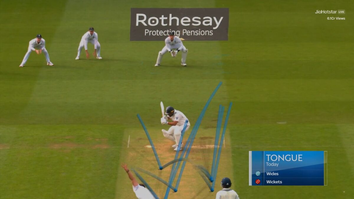 Josh Tongue ball tracking against India at the Oval.
