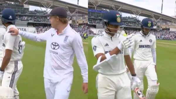 Time-wasting Drama Continues As Ollie Pope Exchanges Words With Riled-Up Yashasvi Jaiswal Before Lunch on Day 5 of The Oval Test [WATCH]