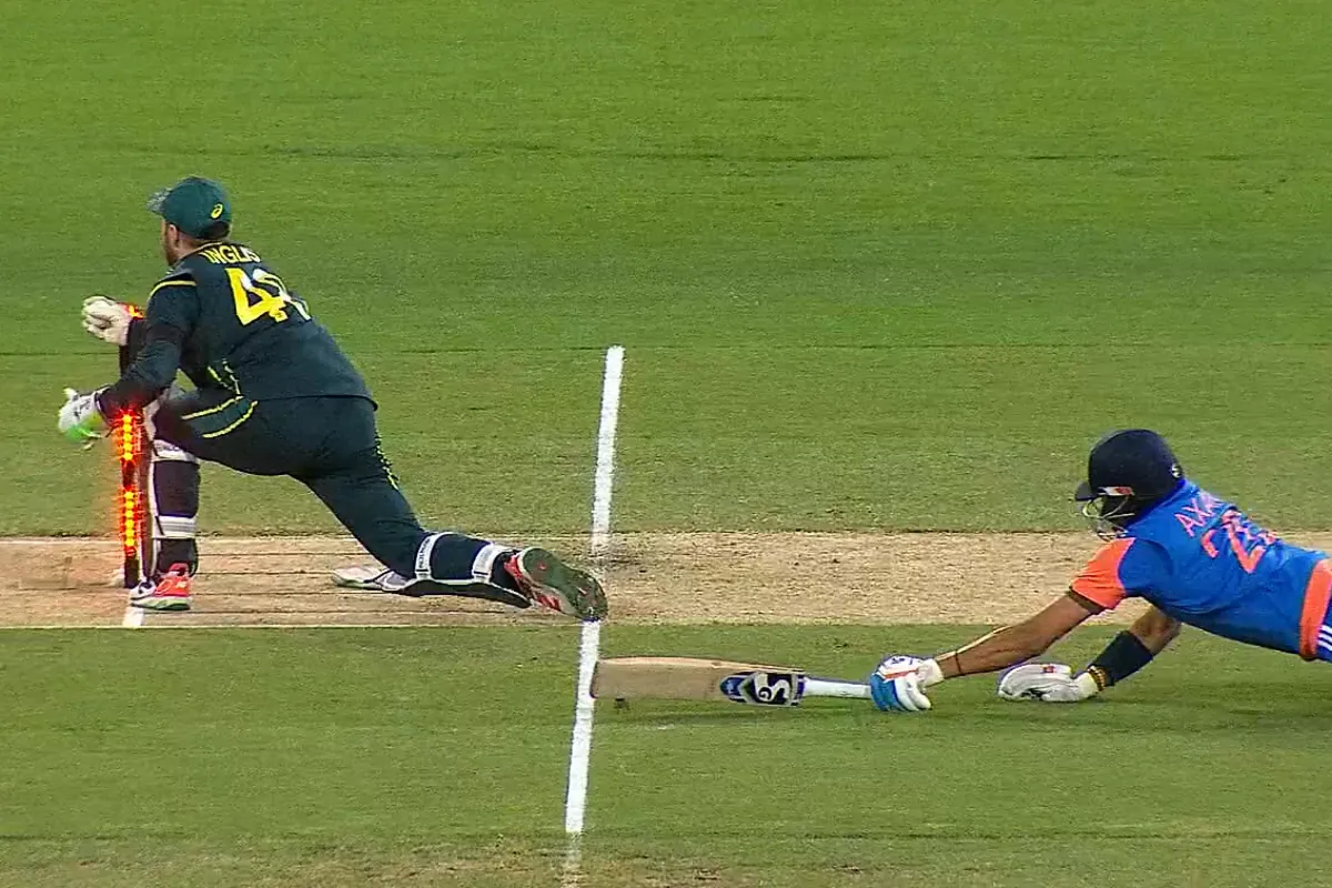 Axar Patel Slips After Mix-up With Abhishek Sharma, Suffers Unfortunate Runout In AUS vs IND 2nd T20I [WATCH]