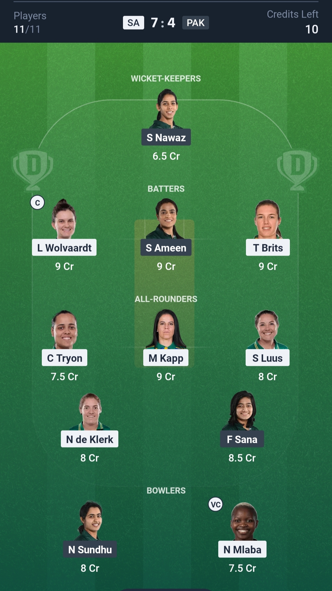 SA vs PAK Dream11 Prediction Today Match 22 Playing XI