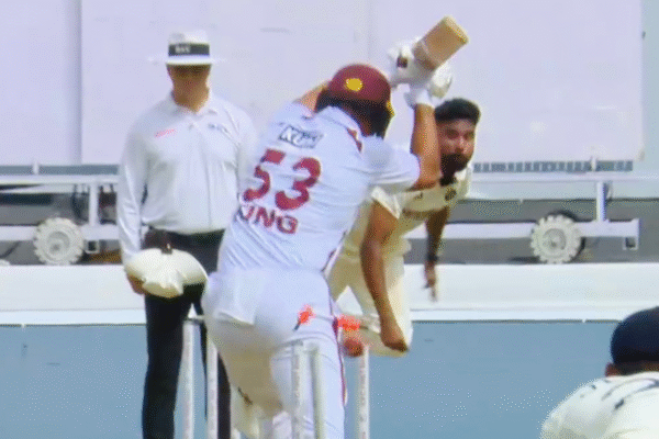 Mohammed Siraj Clatters Stumps as Brandon King Misjudges a Leave in IND vs WI 1st Test [Watch]