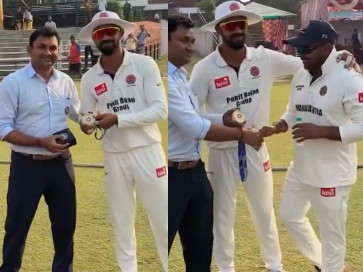 Ruturaj Gaikwad Shares His Player of the Match Award After Former DC Player Prithvi Shaw Double-century in Ranji Trophy 2025-26 [WATCH]