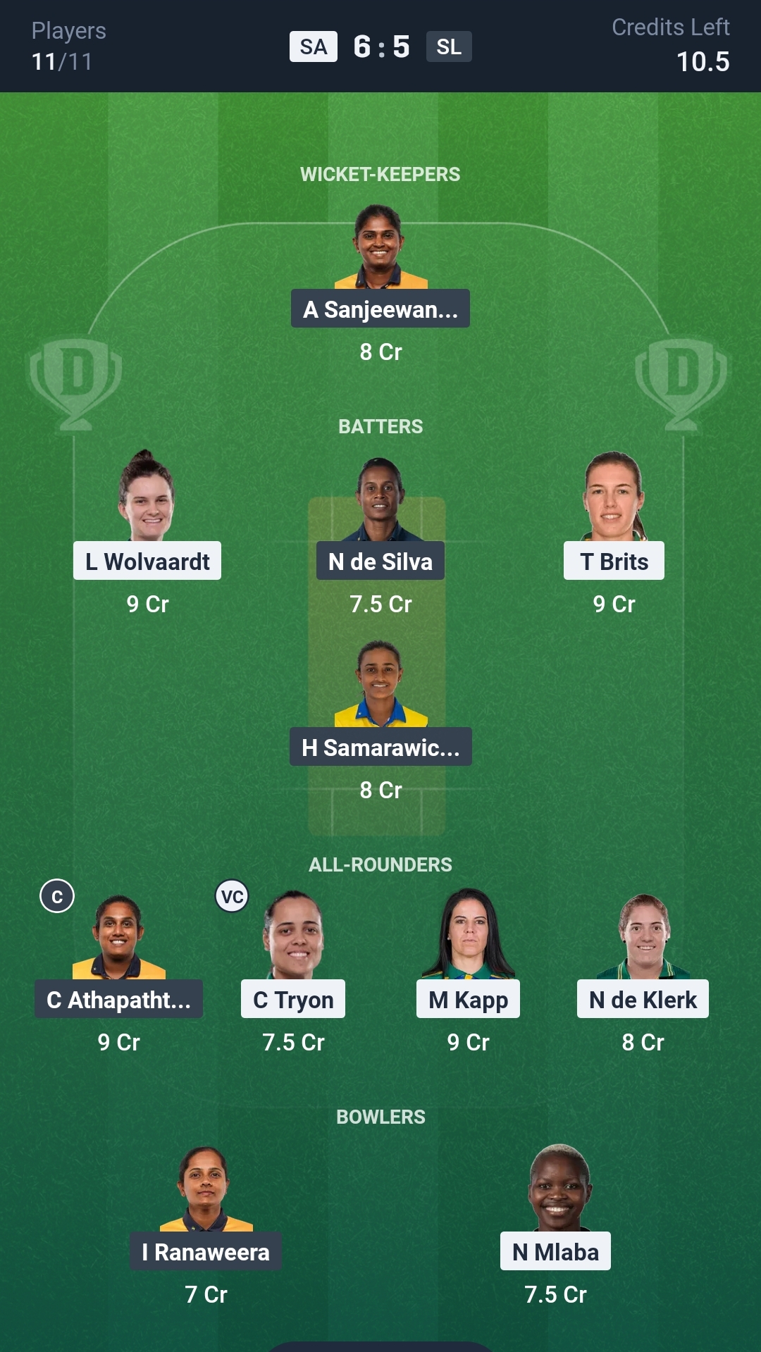 SA vs SL Dream11 Prediction Today Match 18 Playing XI
