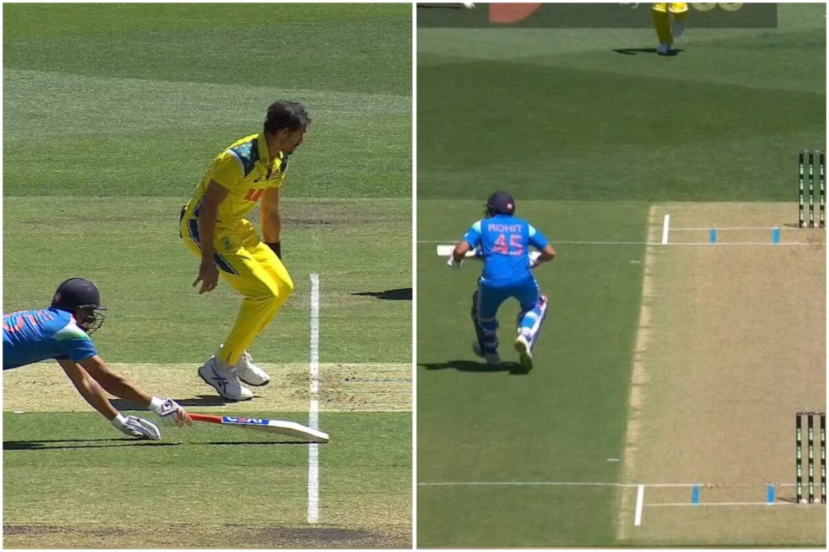 Rohit Sharma dive run out save AUS vs IND 2nd ODI
