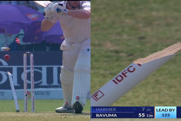 Mohammed Siraj Breaks Stump With Freak Wicket After Simon Harmer Hilariously Leaves a Straight Ball in 1st IND vs SA Test