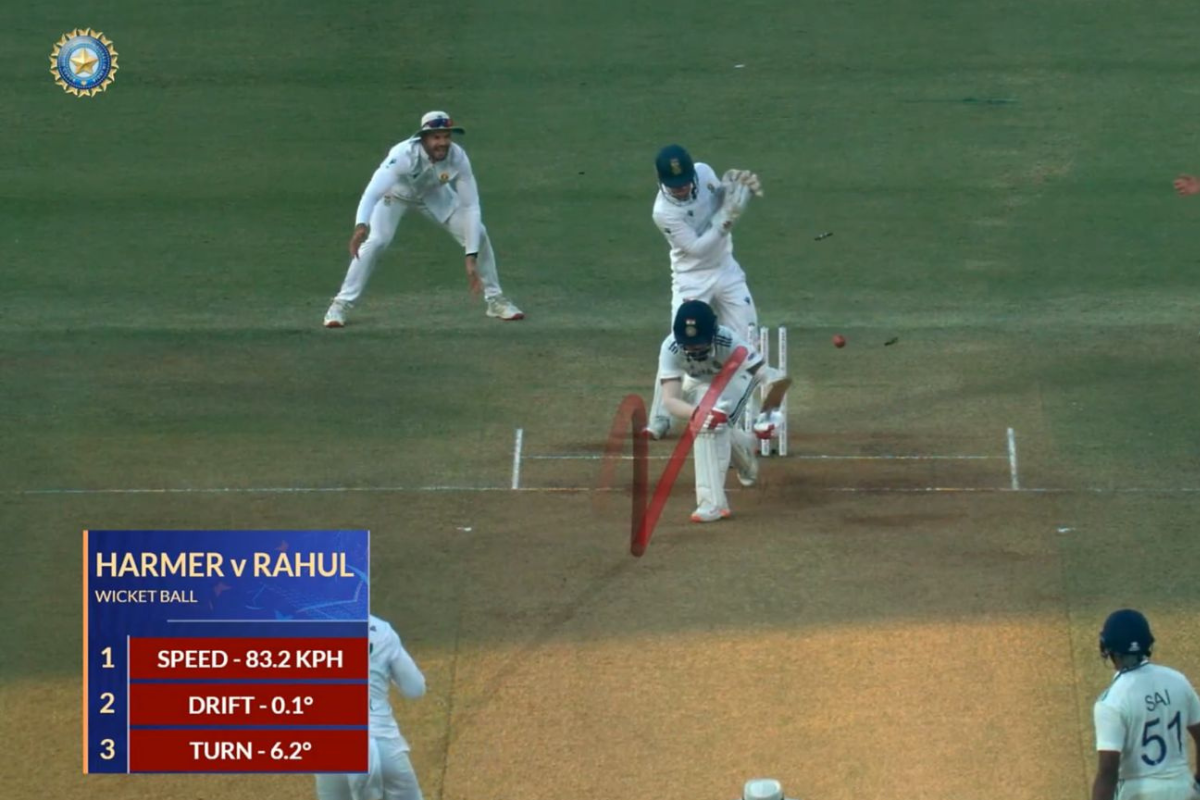 Simon Harmer Dismisses KL Rahul With a Brilliant 6.2° Turning Delivery in the 2nd IND vs SA Test