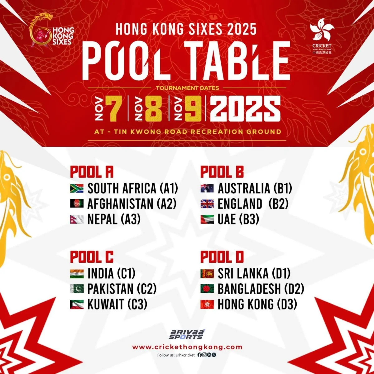 Hong Kong Sixes Schedule 2025